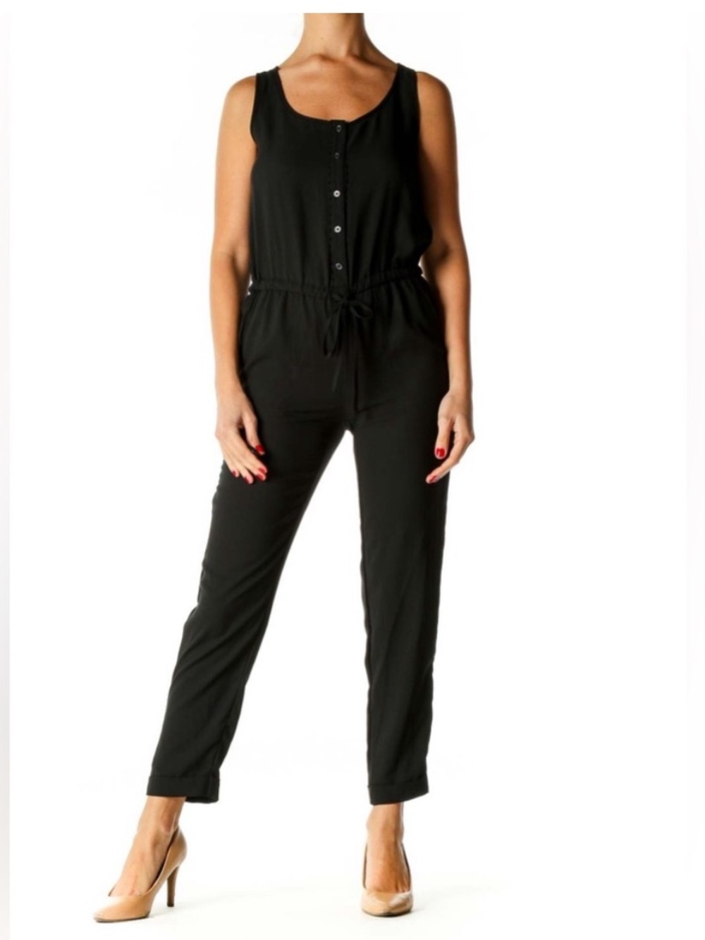 NWT Ann Taylor Loft Black Sleeveless Jumpsuit